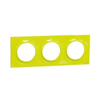 Odace Styl plaque Vert Chartreuse 3 postes horiz. ou verticaux entraxe 71mm|Schneider Electric-SCHS520706H