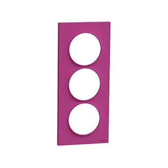 Odace Styl - plaque 3 postes - violine - entraxe 57mm vertical|Schneider Electric-SCHS520716D