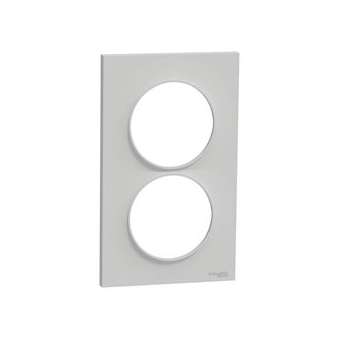 Odace Styl - plaque 2 postes - gris - entraxe 57mm vertical|Schneider Electric-SCHS520714A1