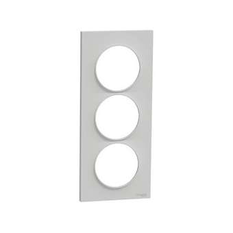 Odace Styl - plaque 3 postes - gris pierre - entraxe 57mm vertical|Schneider Electric-SCHS520716A1