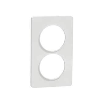 Odace Touch, plaque Blanc 2 postes verticaux 57mm|Schneider Electric-SCHS520814