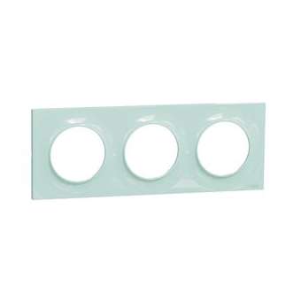 Odace Styl plaque Bleu Cian 3 postes horizontaux ou verticaux entraxe 71mm|Schneider Electric-SCHS520706C