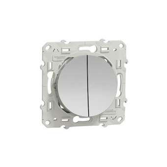 Odace - va-et-vient + poussoir - Alu - 10 A - poussoir NO/NF|Schneider Electric-SCHS530285