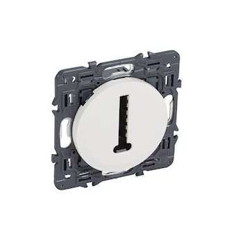 Prise téléphone 8 contacts en T Céliane avec enjoliveur blanc et support|Legrand-LEG067738