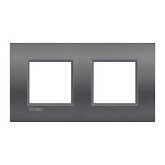 Plaque Livinglight Air Effet soyeux 2+2 modules horizontal ou vertical - Street|Bticino-TICBTLNE4802M2ST