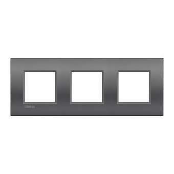 Plaque Livinglight Air Effet soyeux 2+2+2 modules horizontal ou vertical Street|Bticino-TICBTLNE4802M3ST