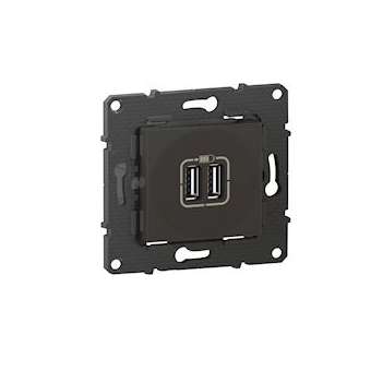 Double chargeur USB Altège Type-A 2,4A - finition Nuit|Bticino-TICBTAL30SD