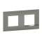 Plaque Altège Mezzo 2 postes Note irisée -effet aluminium et liseré alu brillant|Bticino-TICBTAL9NI2