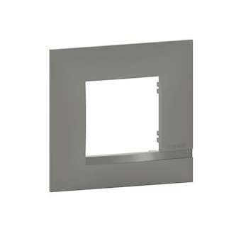 Plaque Altège Classico 1 poste Nuage - effet aluminium avec liseré effet alu|Bticino-TICBTAL9NA1