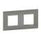 Plaque Altège Classico 2 postes Nuage - effet aluminium avec liseré effet alu|Bticino-TICBTAL9NA2