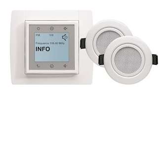Kallysta Kit radio FM tactile + 2 haut-parleurs plafond|Hager-HAGWK353