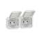 Prise de courant 2x2P+T horizontale Plexo composable blanc