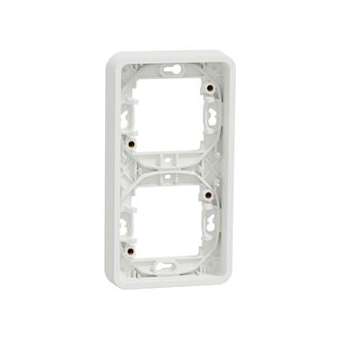 Mureva Styl - Cadre 2 postes vertical - encastré - IP55 - IK08 - blanc|Schneider Electric-SCHMUR39151