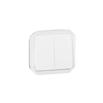 Commande double interrupteur ou poussoir Plexo composable blanc|Legrand-LEG069625L