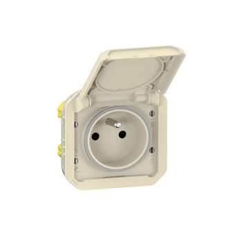 Prise de courant 2P+T Plexo composable sable|Legrand-LEG069828L