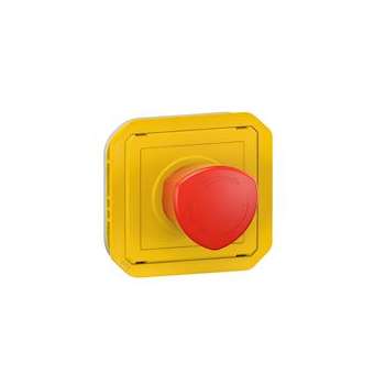 Coup de poing d'urgence déverrouillage 1/4 tour Plexo composable jaune|Legrand-LEG069549L
