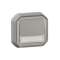Poussoir NO-NF lumineux porte-étiquette Plexo complet encastré gris|Legrand-LEG069824L