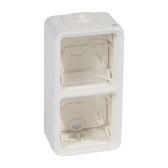 Boîtier à embouts 2 postes vert Plexo composable IP55 blanc Artic antimicrobien|Legrand-LEG070743