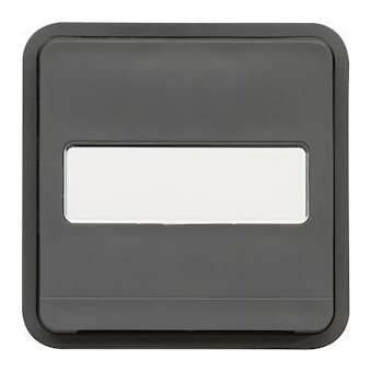 cubyko Prise 2P+T avec porte-étiquette associable gris IP55|Hager-HAGWNA104