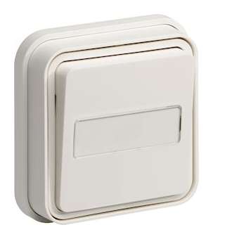 cubyko Poussoir porte-étiquette 1F encastré à griffes blanc IP55|Hager-HAGWNE025BG