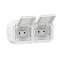 Double prise de courant horizontale avec volet Plexo complet saillie - blanc|Legrand-LEG070025