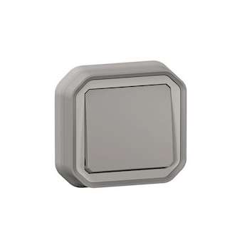 Interrupteur ou va-et-vient Plexo complet encastré avec griffes - gris|Legrand-LEG070030