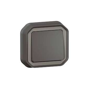 Interrupteur ou va-et-vient Plexo complet encastré avec griffes - anthracite|Legrand-LEG070036