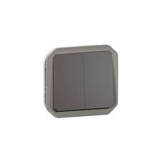 Double interupteur / va-et--vient ou poussoir Plexo composable - anthracite|Legrand-LEG070048