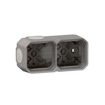 Boîtier apparent 2 postes Plexo horizontal ou vertical - gris|Legrand-LEG070051