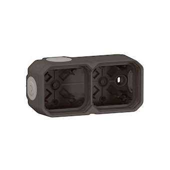 Boîtier apparent 2 postes Plexo horizontal ou vertical - anthracite|Legrand-LEG070057