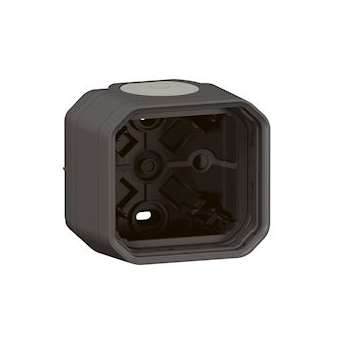 Boîtier apparent 1 poste Plexo avec 2 embouts et 1 entrée - anthracite|Legrand-LEG070056
