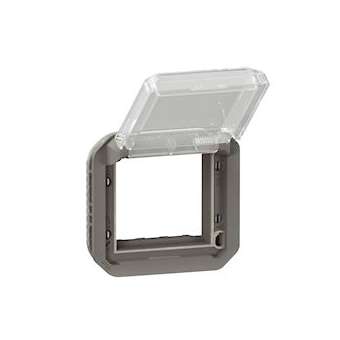 Adaptateur Plexo pour Mosaic 2 modules à volet transparent - anthracite|Legrand-LEG070059