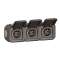 Triple prise de courant horizontale avec volet Plexo complet saillie -anthracite