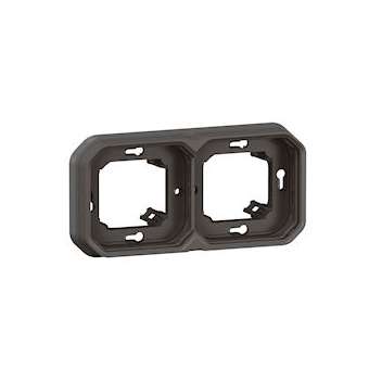 Support plaque 2 postes Plexo encastré horizontal ou vertical - anthracite|Legrand-LEG070094