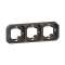 Support plaque 3 postes Plexo encastré horizontal ou vertical - anthracite|Legrand-LEG070095