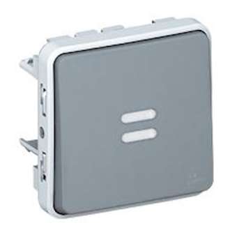 Poussoir lumineux à bascule inverseur Plexo - Gris|Legrand-LEG069928