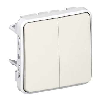Double interrupteur ou va-et-vient Plexo - Blanc|Legrand-LEG069943