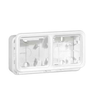 Boîtier à embouts 2 postes horiz Plexo composable IP55 blanc Artic antimicrobien|Legrand-LEG070742