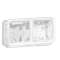 Boîtier à embouts 2 postes horiz Plexo composable IP55 blanc Artic antimicrobien|Legrand-LEG070742