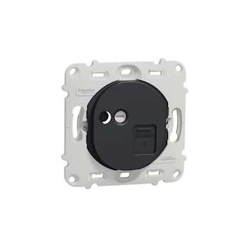 Ovalis - prise RJ45 - cat.6 STP - réseaux VDI- grade 3 - sans plaque -Anthracite|Schneider Electric-SCHS461476