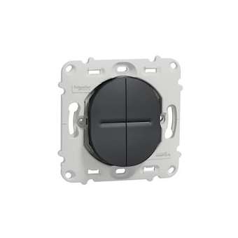 Ovalis - combiné va et vient+poussoir - 10A - sans plaque -Anthracite|Schneider Electric-SCHS461285