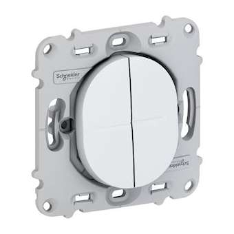 Ovalis - va et vient+poussoir - F/O - avec griffes avec plaque|Schneider Electric-SCHS265285