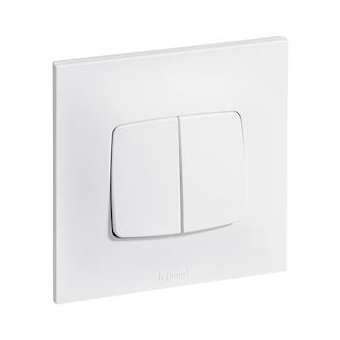 Interrupteur ou va-et-vient + poussoir Neptune - blanc|Legrand-LEG091325