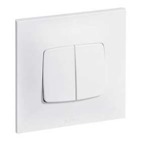 Interrupteur ou va-et-vient + poussoir Neptune - blanc|Legrand-LEG091325