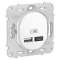 Ovalis - Prise USB double - type A+C - 5Vcc - 2,4A avec plaque Blanc