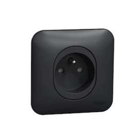 Ovalis - Prise de courant - 2P+T -16A Avec plaque de finition -Anthracite|Schneider Electric-SCHS460059