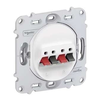 Ovalis - prise haut parleur - 2 sorties - sans plaque de finition Blanc|Schneider Electric-SCHS261488