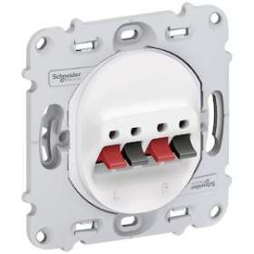 Ovalis - prise haut parleur - 2 sorties - sans plaque de finition Blanc|Schneider Electric-SCHS261488