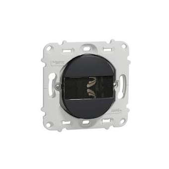Ovalis - poussoir à fermeture - porte-étiquette - 10A - sans plaque -Anthracite|Schneider Electric-SCHS461266