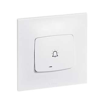 Poussoir avec fonction voyant lumineux et symbole sonnerie Neptune - blanc|Legrand-LEG091344